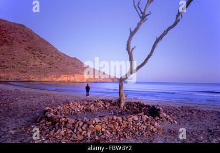 `Ensenada de los Genoveses´ cove.Cabo de Gata-Nijar Natural Park. Biosphere Reserve, Almeria province, Andalucia, Spain Stock Photo